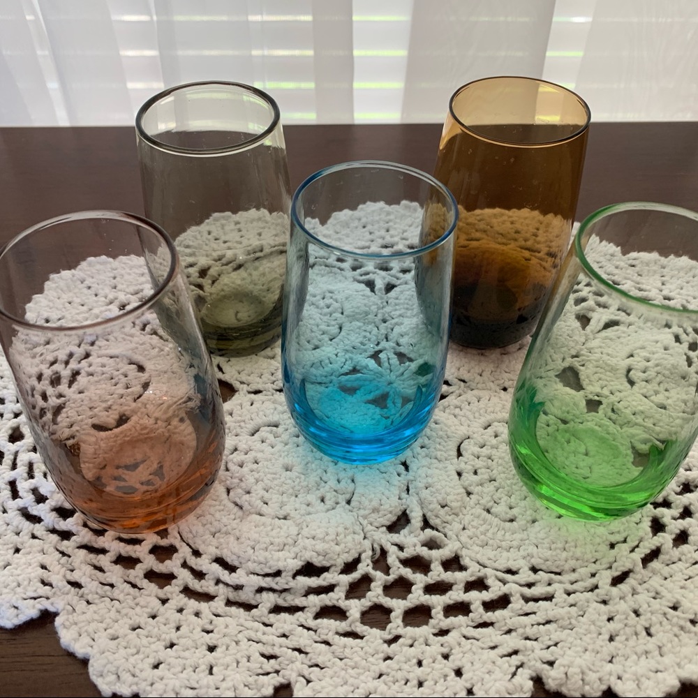 Vintage Glasses, Set of 5, Excellent Condition